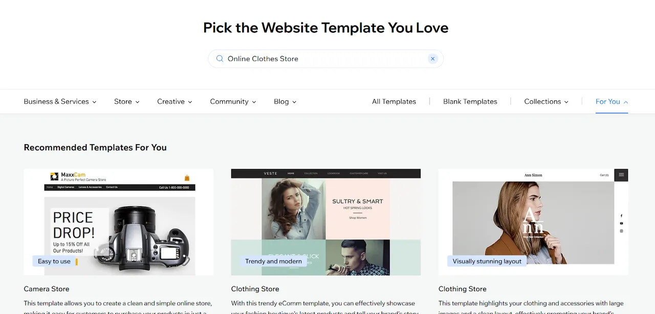 Explore over 800 industry-specific templates and select one that aligns with your goals for a personalized website experience.