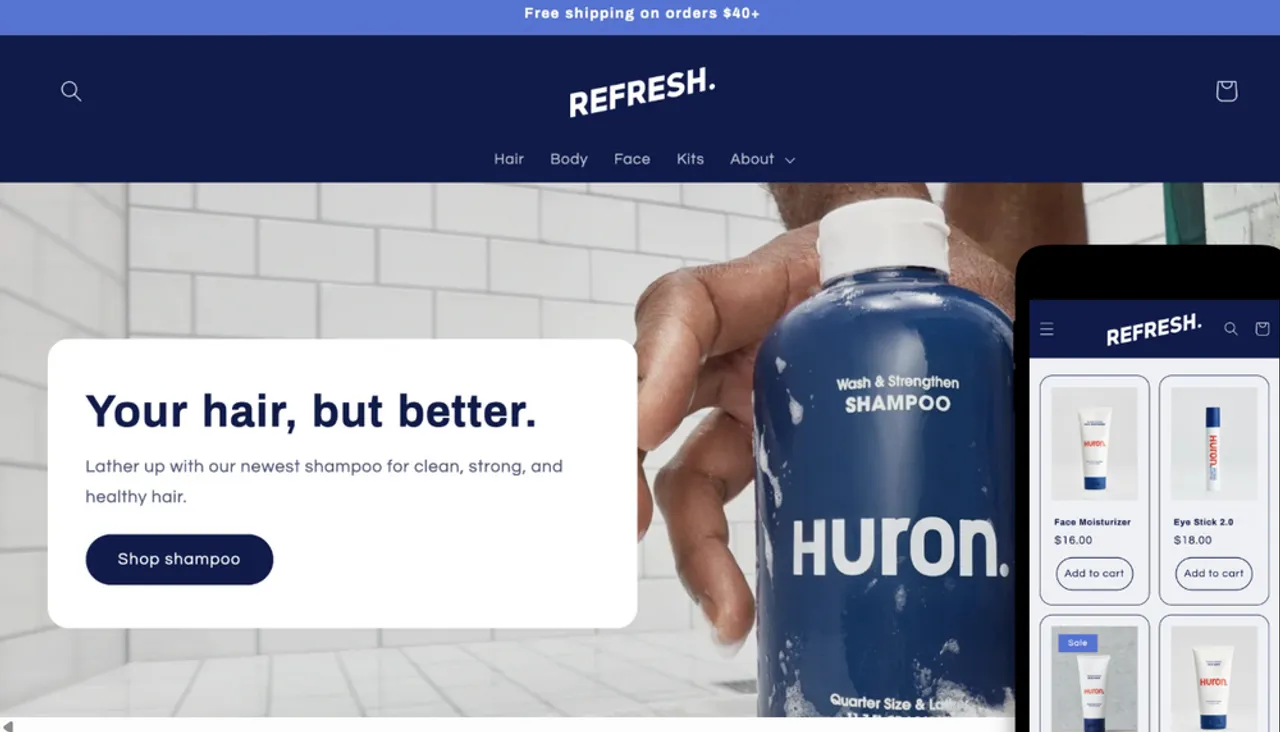 Streamline health supplements and fitness products with Refresh’s structured layout.