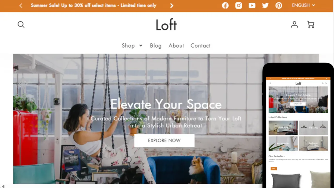Showcase industrial-style furniture and unique decor items with Loft’s bold and edgy aesthetic.