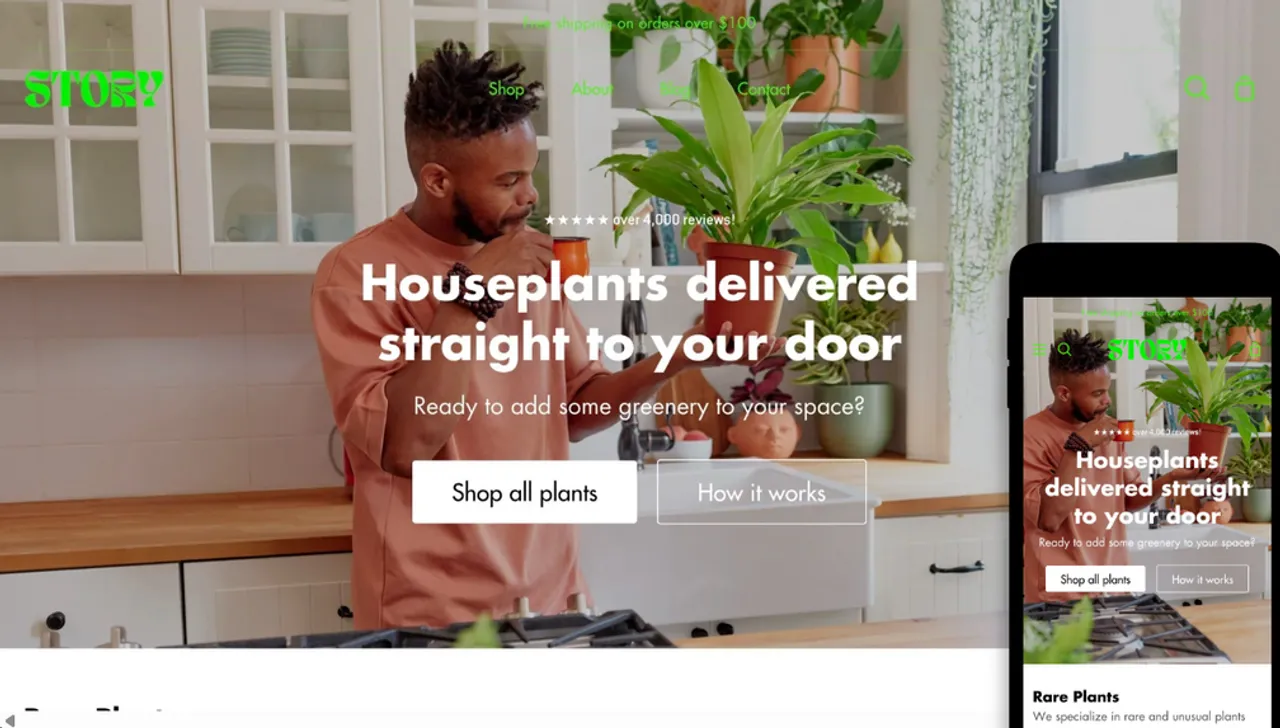Showcase your brand’s journey and garden accessories with Story’s storytelling-focused layout.