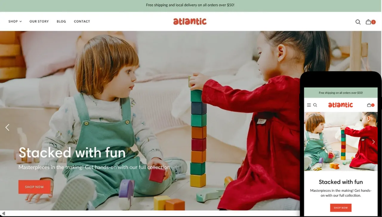 Highlight plush toys, baby products, and educational games with Atlantic’s intuitive design.