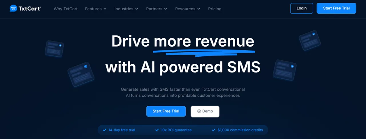 TxtCart® helps Shopify merchants recover abandoned carts and drive conversions with AI-driven, real-time text messaging.