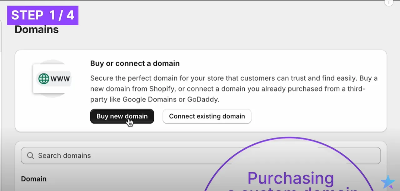 Learn how to buy a custom domain for your Shopify store. Choose between purchasing directly from Shopify or third-party providers like GoDaddy or Namecheap for better branding and SEO.