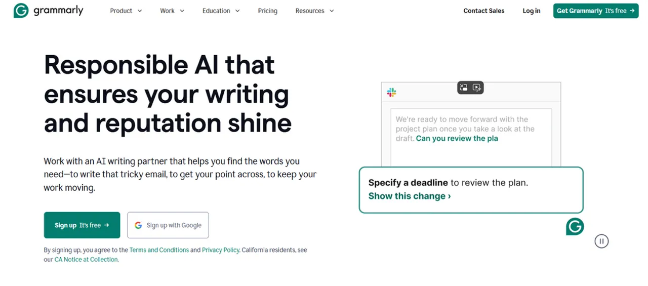 Use Grammarly’s AI writing assistant to correct grammar, enhance clarity, and optimize content for your e-commerce store.