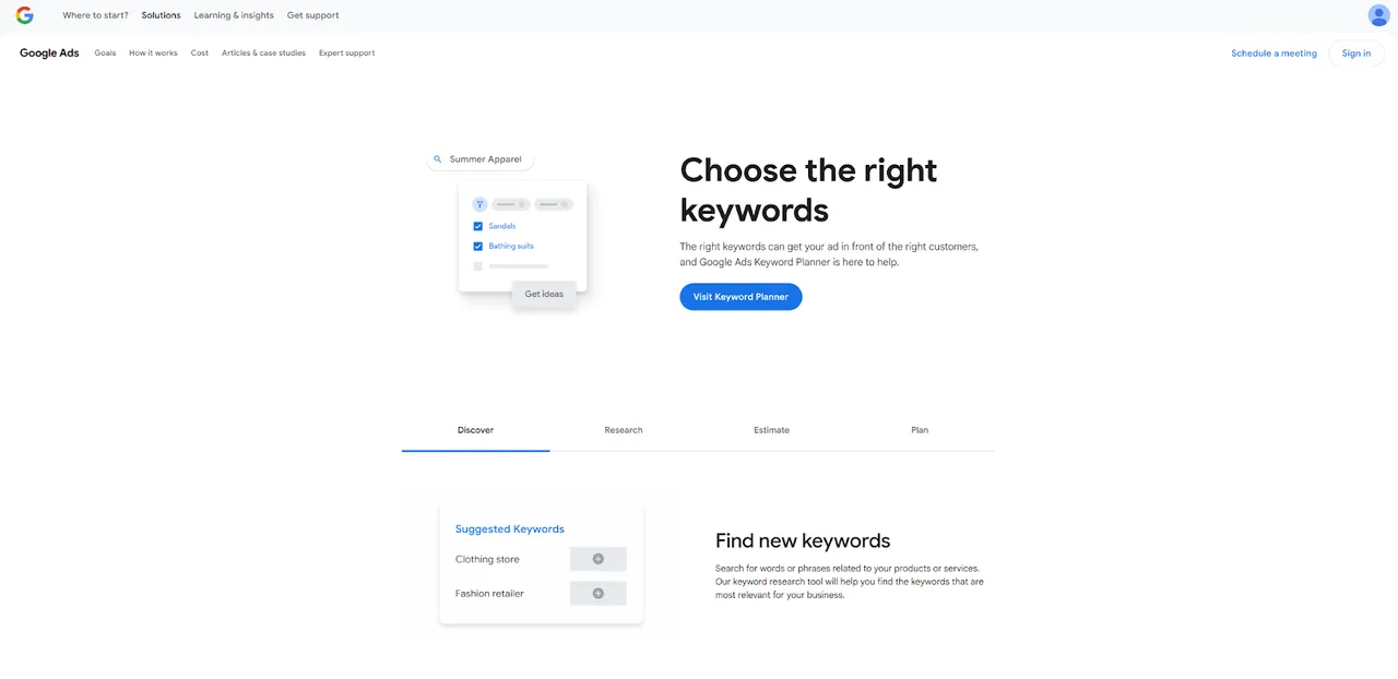 Google Keyword Planner (free): Great for basic keyword