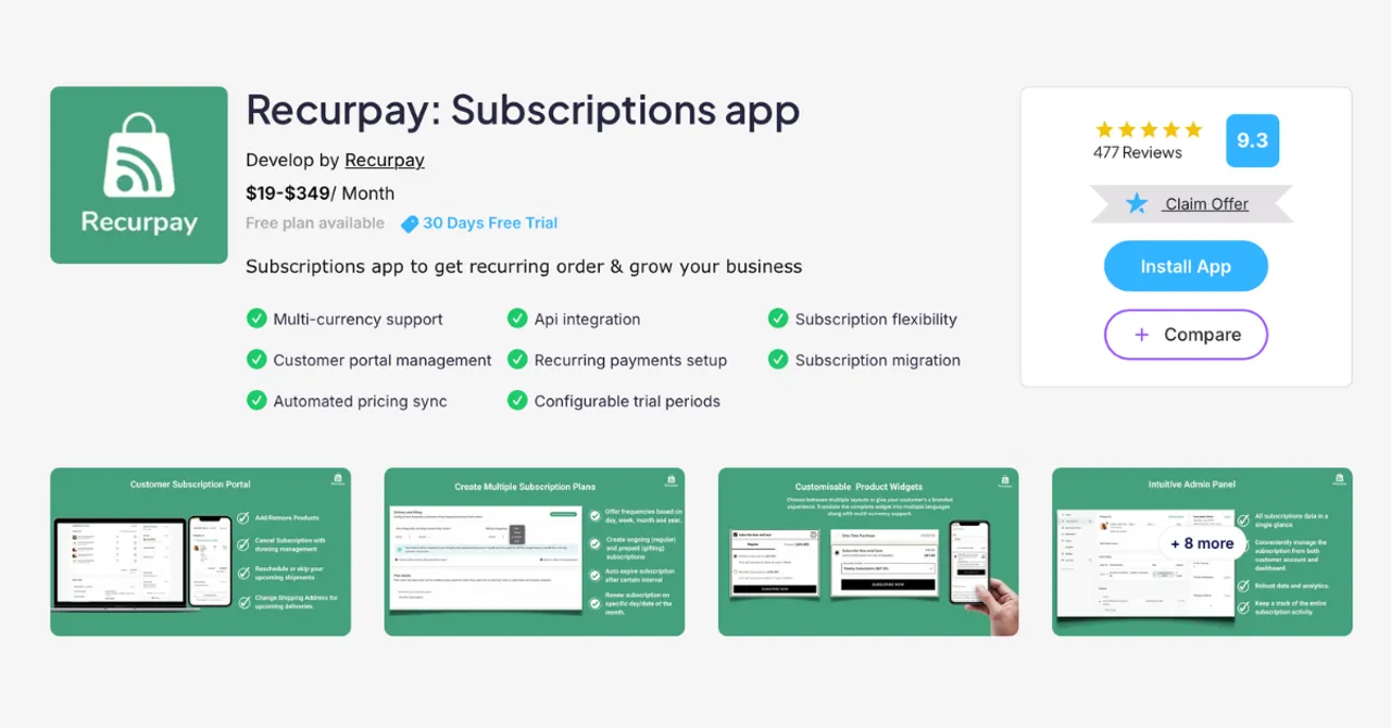Manage recurring orders with ease using Recurpay – the subscription app designed to keep your customers coming back.