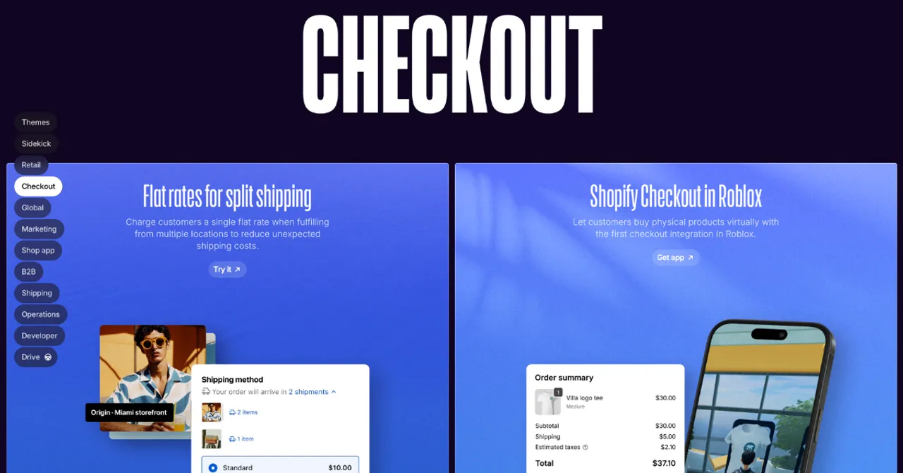 New checkout updates, including shipping rate controls and Roblox integration.