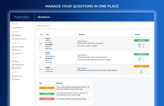 Product Questions by FreshClick screenshot