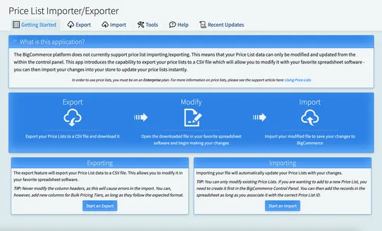 Price List Importer/Exporter screenshot