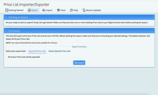 Price List Importer/Exporter screenshot