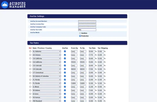 Tax Connector for Advanced Shipping Manager screenshot