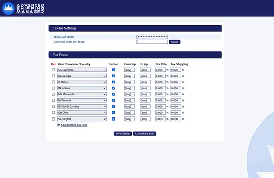 Tax Connector for Advanced Shipping Manager screenshot