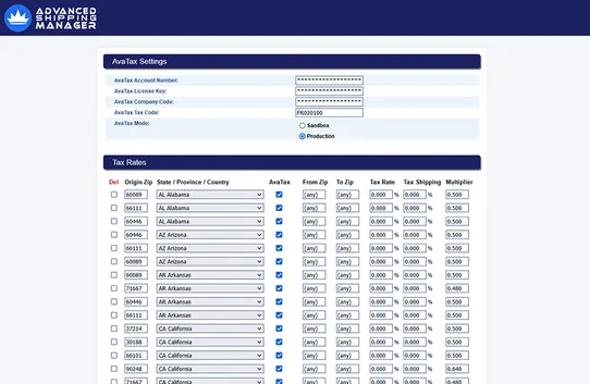 Tax Connector for Advanced Shipping Manager screenshot