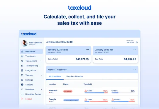 TaxCloud screenshot