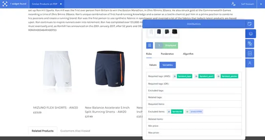 Attraqt Search and Recommendations screenshot