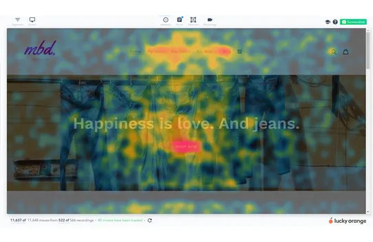 Lucky Orange Heatmaps and Session Recordings screenshot