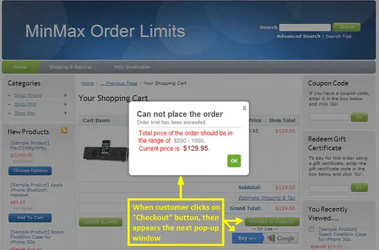 MinMax Order Limits screenshot