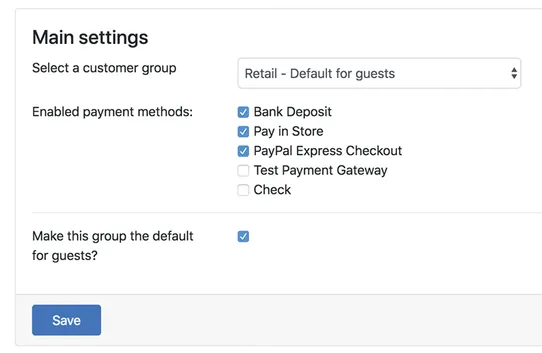 Payment Groups screenshot