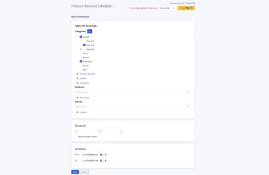 Product Discounts Scheduler by PapaThemes screenshot