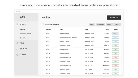 Sufio Invoices screenshot