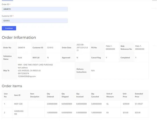 Epicor Prophet 21 (P21) Customer Portal by Silk Commerce screenshot