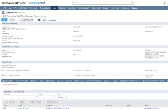 NetSuite B2C/B2B Connector by Snapshot screenshot