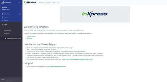 InXpress Shipping Rates screenshot