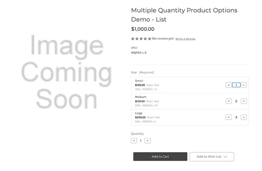 Multiple Quantity Product Options by PapaThemes screenshot