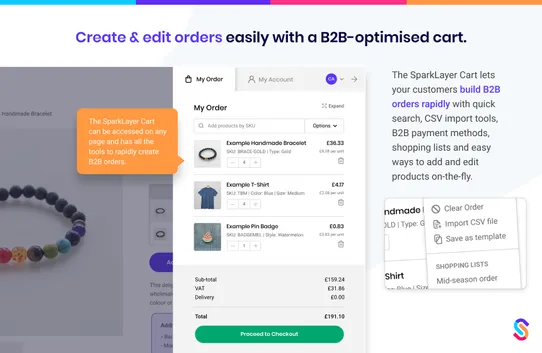 SparkLayer B2B & Wholesale screenshot