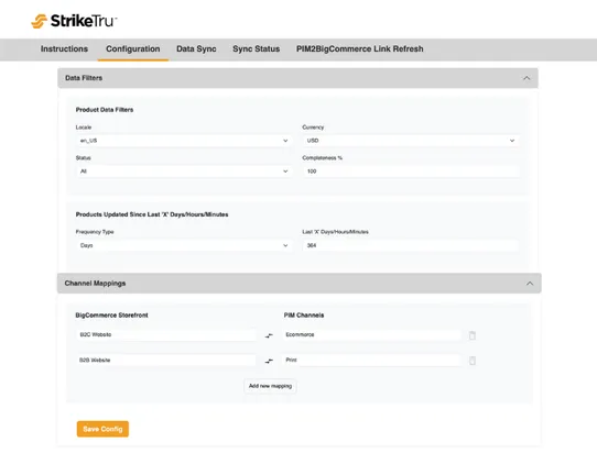 Akeneo PIM Connector by StrikeTru screenshot