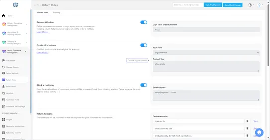 LateShipment.com Returns Experience Management screenshot