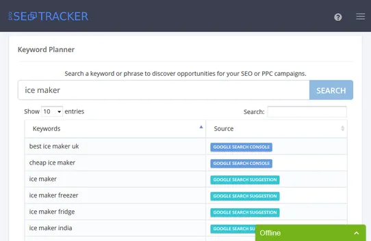 ProSEOTracker screenshot