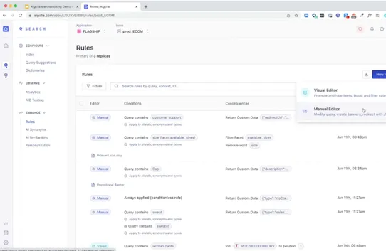 Algolia AI Search & Discovery screenshot