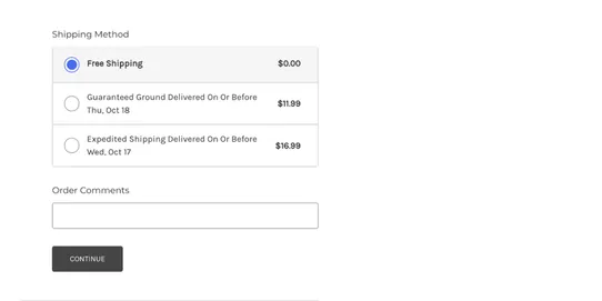 Customer Group Restricted Shipping Methods By Ebizio Checkout screenshot