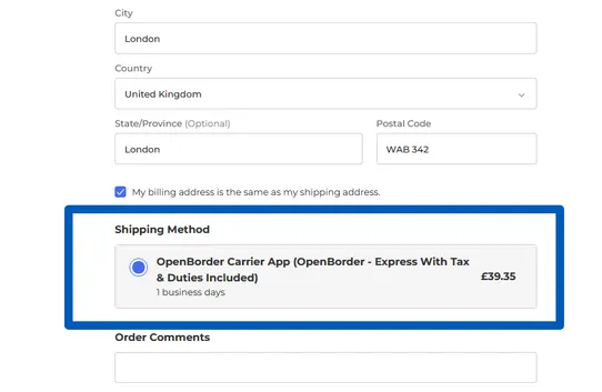 OpenBorder Shipping screenshot