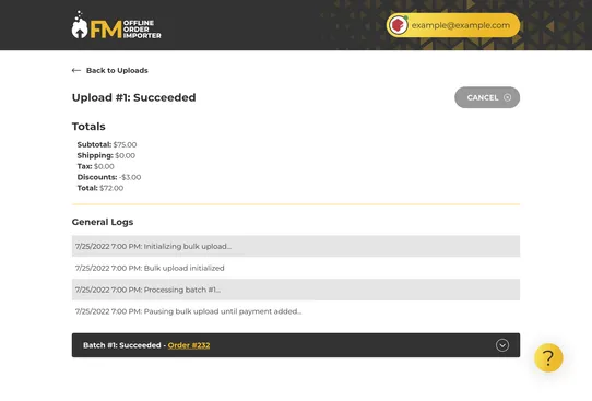 Offline Order Importer by Fahrenheit Marketing screenshot