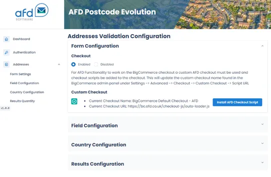 AFD Postcode Evolution screenshot