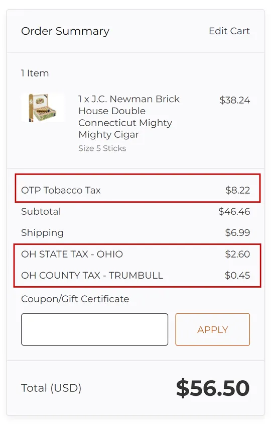 Excise Tax Manager by Ebizio Checkout screenshot