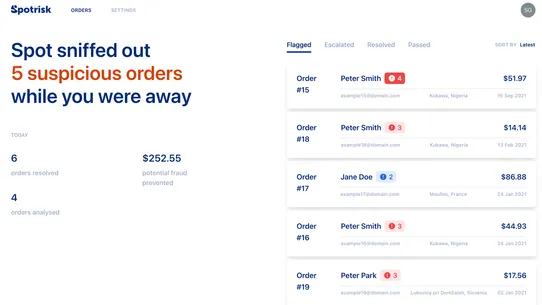 Spotrisk Fraud Protection screenshot