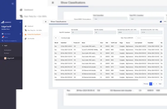 EdgeTariff screenshot