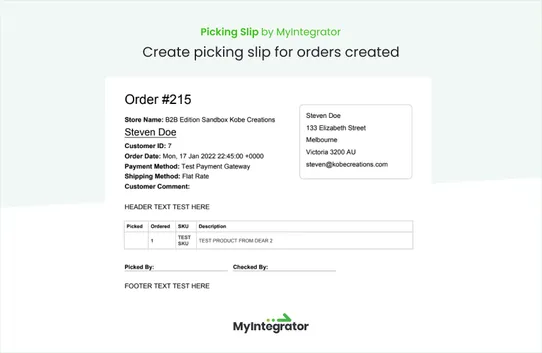 Picking Slip by MyIntegrator screenshot