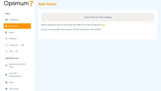 Bulk Category Import and Edit by Optimum7 screenshot