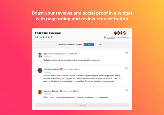 Facebook Reviews by Elfsight screenshot