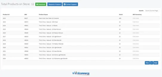 Inventory Report by WebEcommercePros screenshot