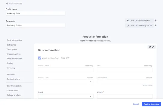 Product Permissions Editor by oBundle screenshot