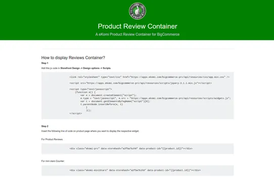 Product Review Container by eKomi screenshot