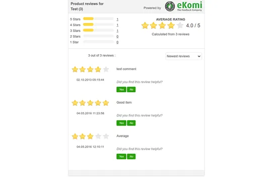 Product Review Container by eKomi screenshot