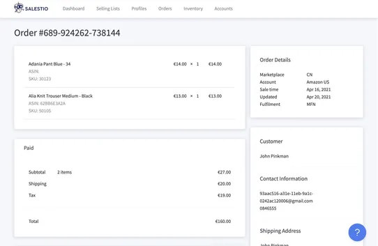 Salestio - Amazon, Ebay, & Etsy Integration screenshot