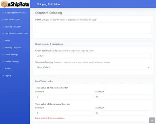 eShipRate screenshot
