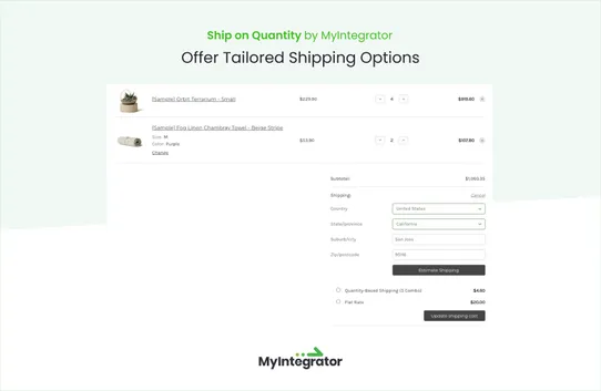 Quantity Based Shipping by MyIntegrator screenshot